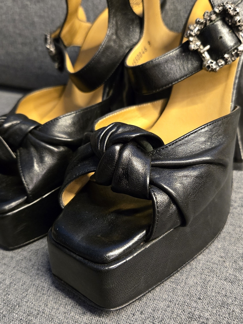 John Fluevog x Anna Sui Deee Munsters Black Platform Heels Sculptural Size 9 - Picture 3 of 9